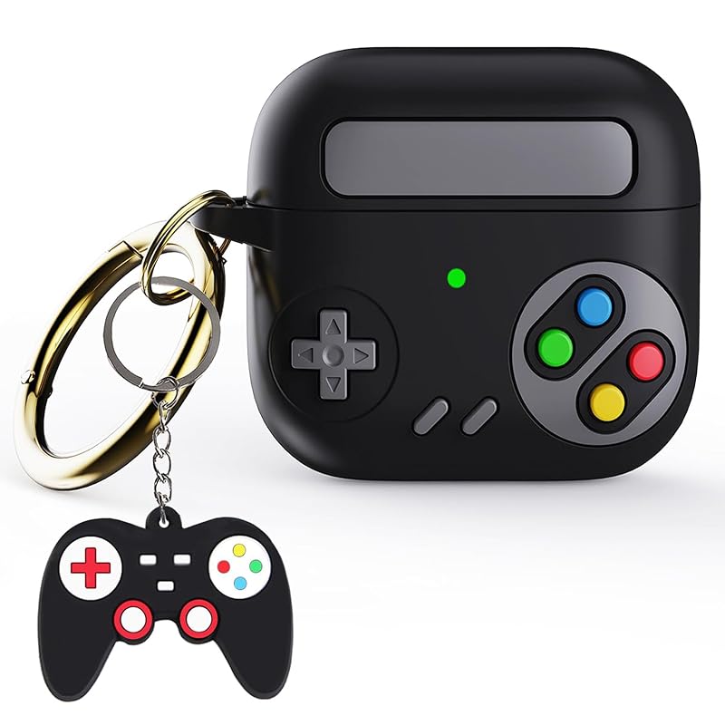 

AirPods 4 case silicon case gamepad design cover character air pots pro cute Fashionable Wireless charging compatible With carabiner For release in