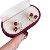 Guochao Fashionable Rose Bow Earrings, Two-Way Wear, Elegant Niche Ear Jewelry for Women