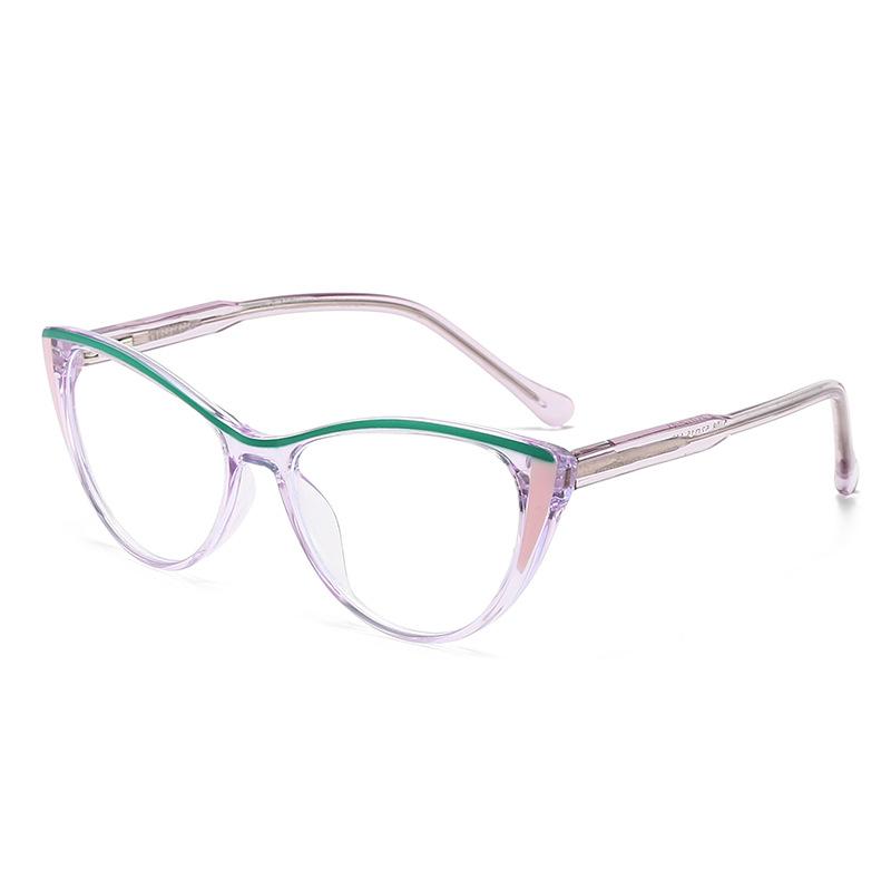 New anti-blue glasses women's PC ferrule legs fashionable retro plate color flat glasses can be matched with glasses