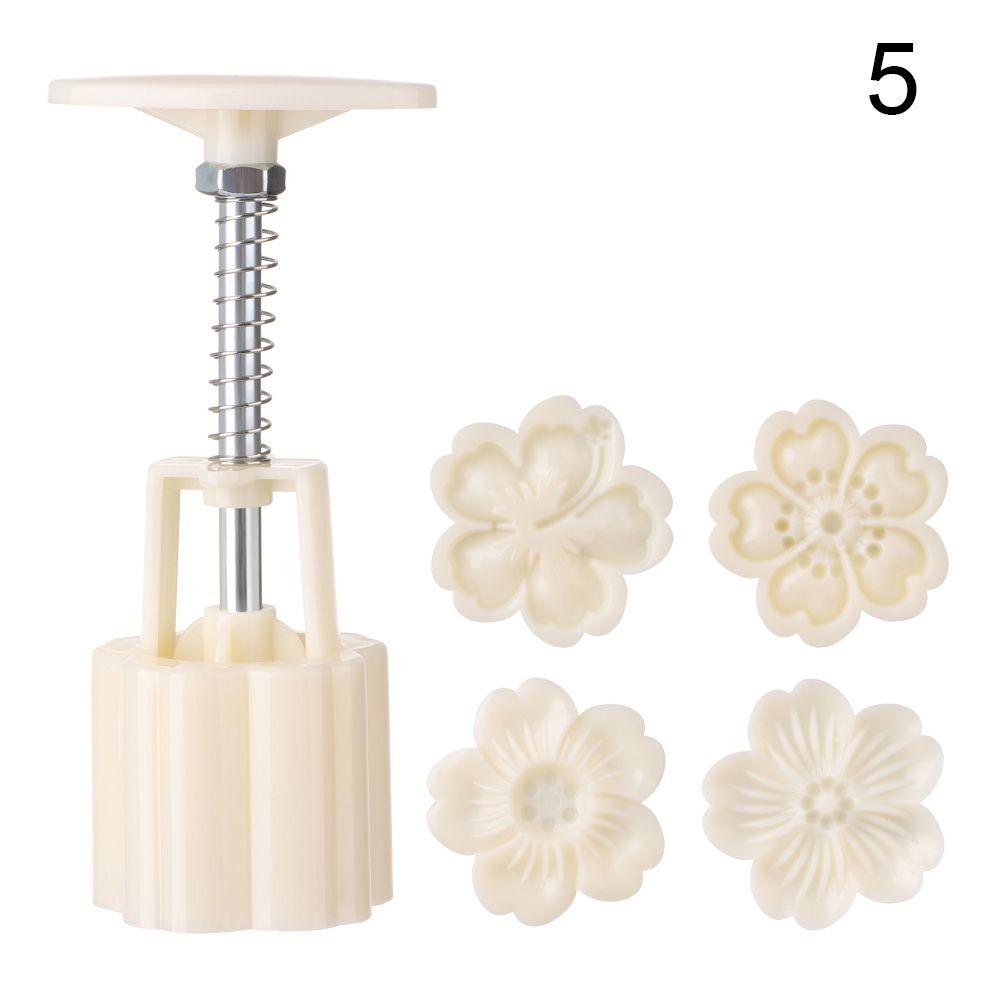 Press Cookie Moon Cake Tool DIY Flower Mooncake Mold 50g Mooncake Mold Set Mid Autumn Festival