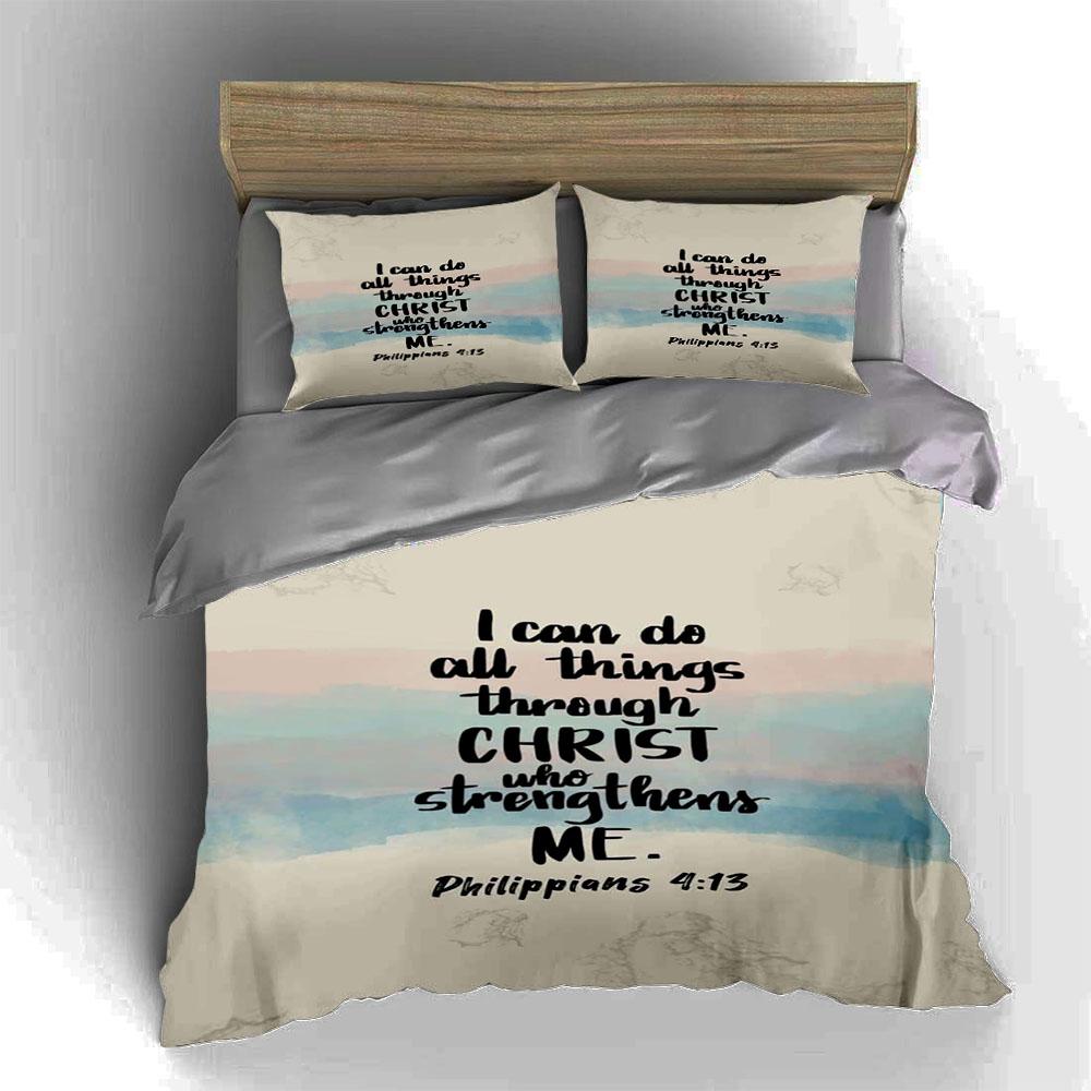 Inspirational scripture text Bedding Duvet cover sets Duvet covers Pillowcases gifts (1 * Duvet Cover 2 * Pillowcases, without duvet insert)