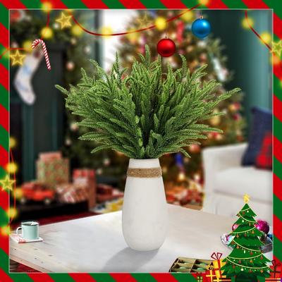 30PCS Artificial Pine Needles, Evergreen Pine Branch Wreath, Artificial Pine Branch Decoration, Christmas Leaves, Artificial Pine Branch Cedar Needles