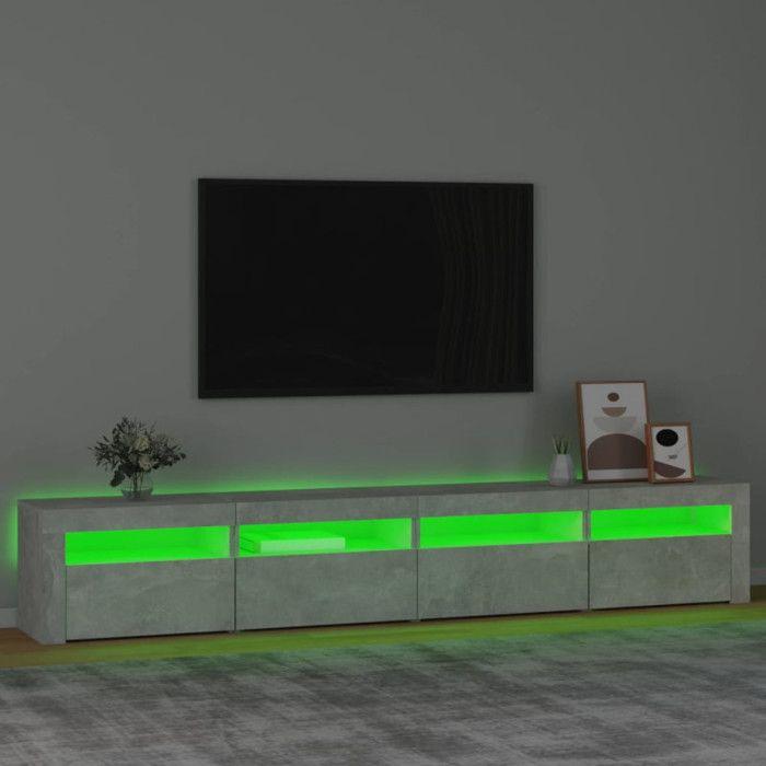 VidaXL Meuble TV avec Lumières LED Centre de Divertissement Rangement Meuble Média Meuble de Salon Salle de Séjour Maison 3152765