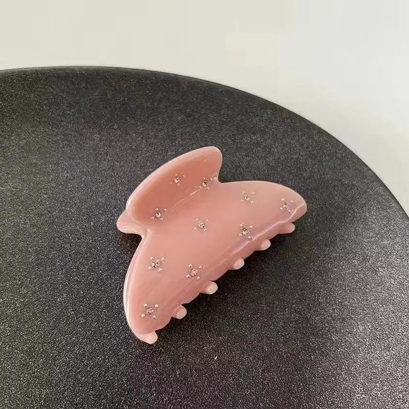 Korean Acetate Hair Clips for Women French Shiny Shark Clip Fashion Zircon Hairpin Temperament Hair Accessories Girls Headdress