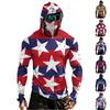 Men's Casual Raglan Sleeve Hooded Long Sleeve Sun Protection Shirt with Graphic Print Lightweight Breathable Fabric for Outdoor Activities