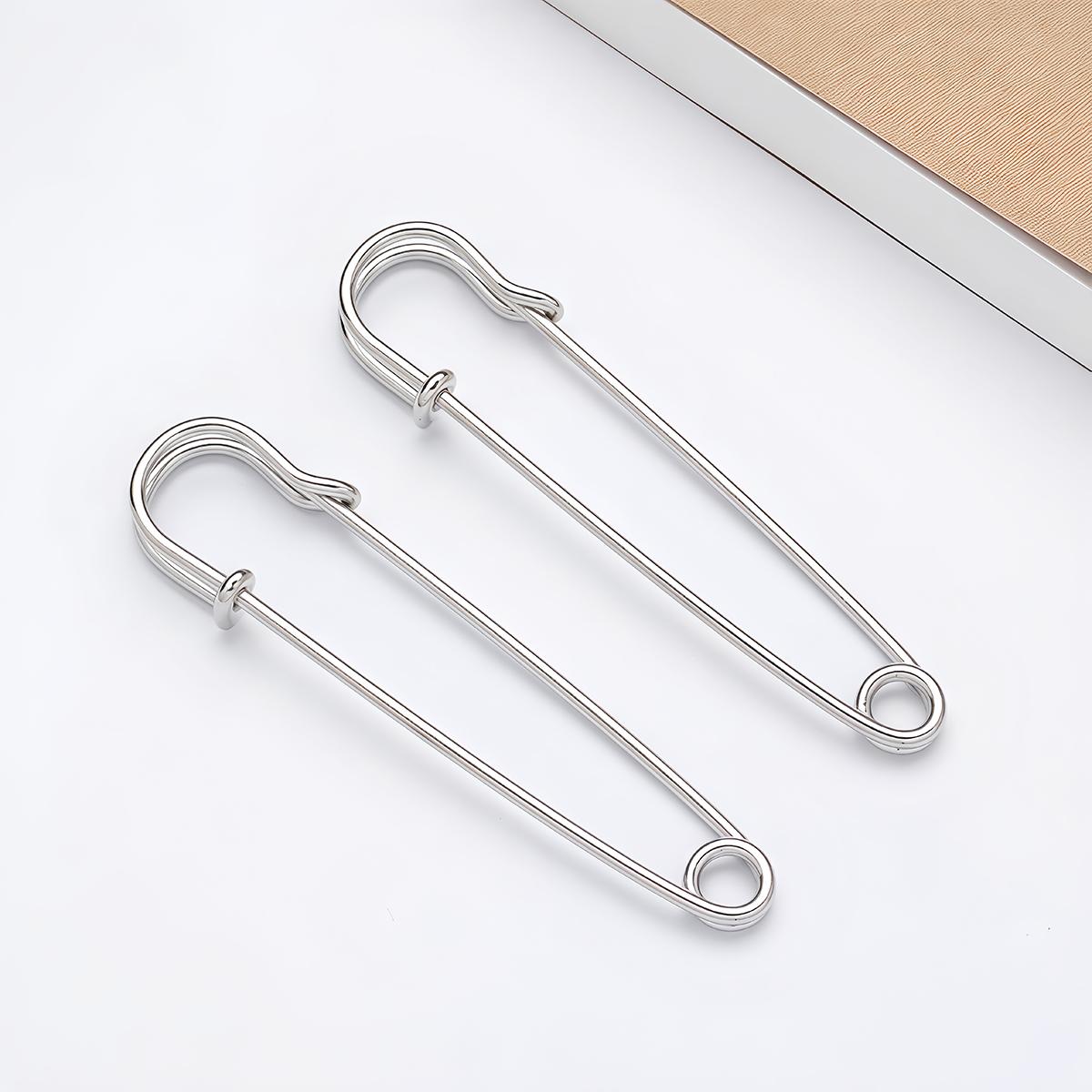 

5/10Pcs 27-100mm Safety Pin Brooch Metal Brooches Pins for DIY Clothes Leather Canvas Blankets Craft Jewelry Making Accessories 27mm - 10 PCS серебряный