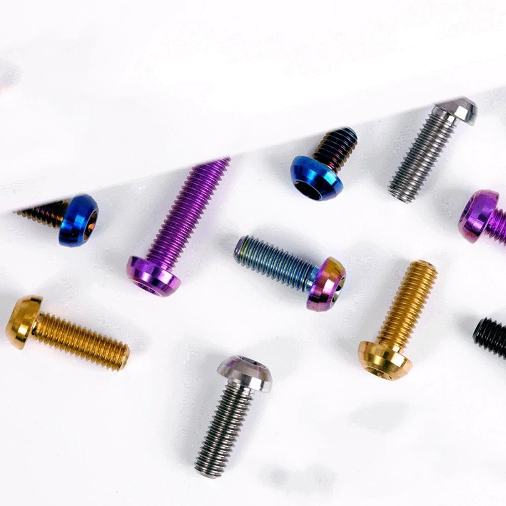 1 PC Various Color M5 X 8 9 10 12 14 16 18 20 25mm GR5 Titanium Alloy A2 Mushroom T25 Torx Head Screw Bolt for Bike DIY