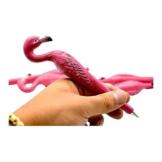 Set of 3 Cute Flamingo Ballpoint Pens, Black Oil-Based Ink, 1.0mm Tip. Perfect for Kids, Students, and Office Use. Smooth Writing, Ideal for