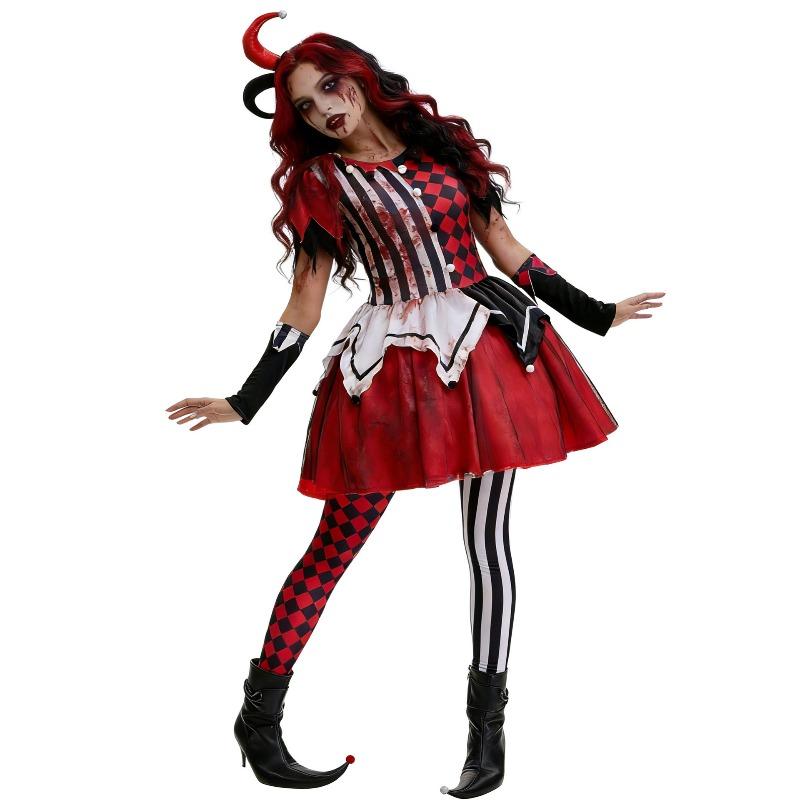 Halloween, Kids Clown Cosplay Costumes Parent-Child Costumes Circus Soul Clown Adult Costumes