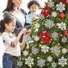 12Pcs 12CM Glitter Raw Pulp Plastics Paper Snowflake Ornaments Christmas Venue Decoration Xmas Tree Pendant Home New Year Decor