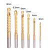6pcs/set  Drill Bit Set Spiral Screw Metric Composite Tap Drill Bit Tap Twist Drill Bit Set for Cutting Drilling Polishing
