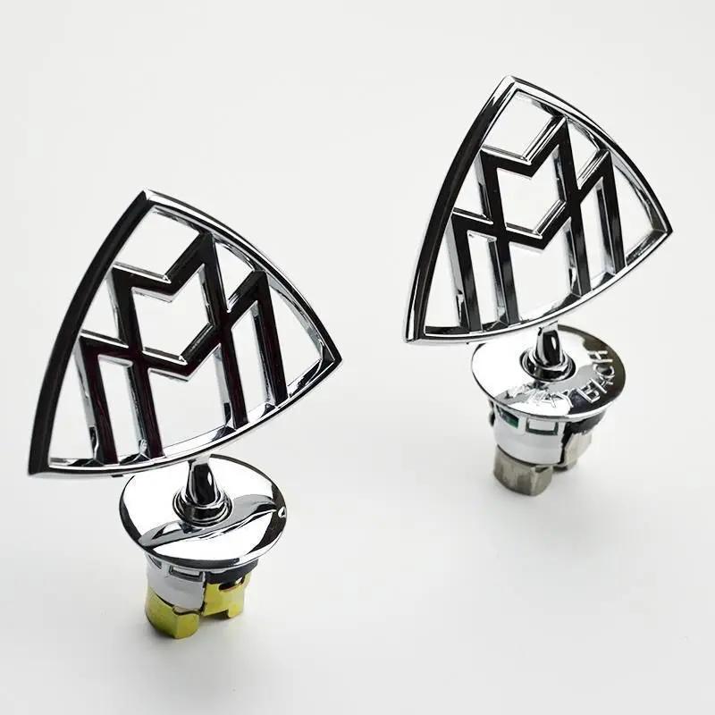 IONQP1 Maybach Logo Front Standing Metal Mark Emblem Auto Hood Rear Badge for Mercedes-Benz Maybach C E S Class S400 S500 S600