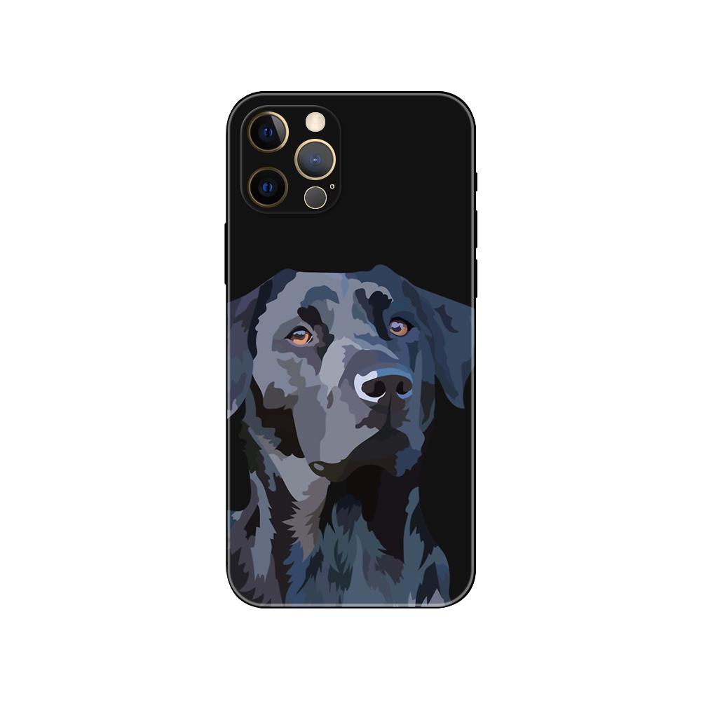 Black Dog Phone Case For iPhone Samsung Galaxy Redmi Xiaomi Oppo OnePlus Note S A 7 8 9 10 11 12 13 14 20 21 22 23 53 54 Pro Max Plus Ultra TPU Soft