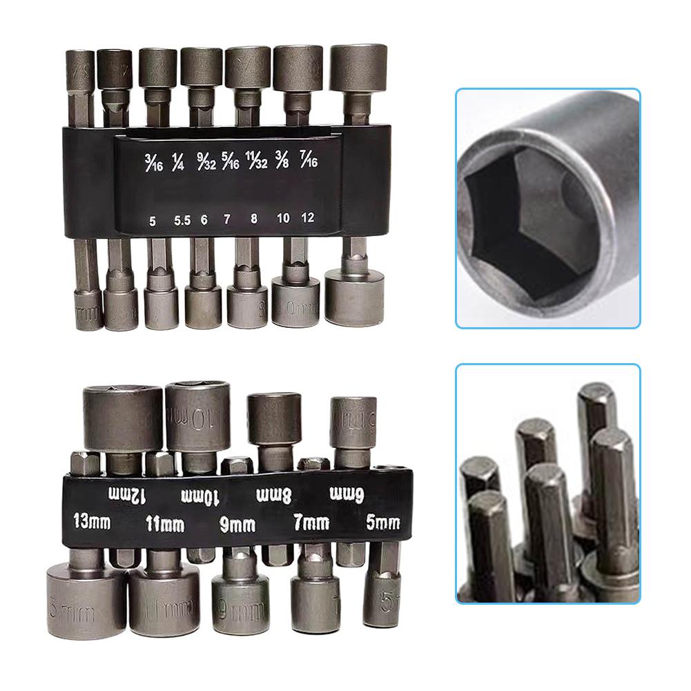 9/14pcs Socket Inner Hexagonal Wrench Hexagonal Handle Screwdriver Socket Bit Extension Rod Quick-Change/Release Socket Bit