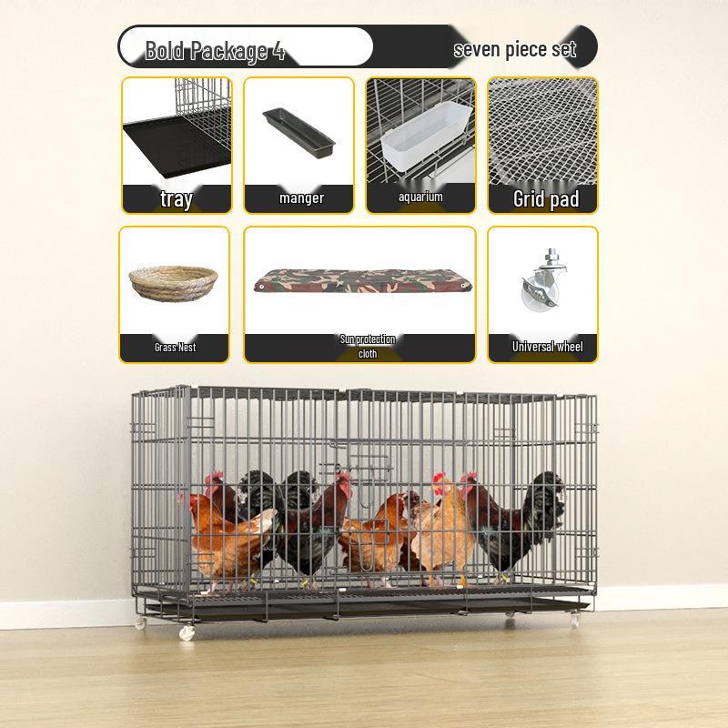 Extra Large Outdoor Automatic Cleaning Chicken & Duck Coop with Folding Rabbit Enclosure
