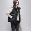 Autumn and winter hooded outer wear down cotton vest vest double zipper short coat women