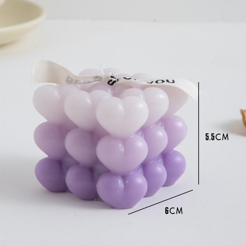 DIY Gradient Love Rubik's Cube Aromatherapy Candle Creative Aromatherapy Wedding Gift Ins Style Candle Ornament