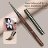 Wood Handle Triangular Petal Nail Brush Acrylic Nail Art Liner Brush Grid Stripes Flower Painting Drawing Pen DIY Manicure Tool