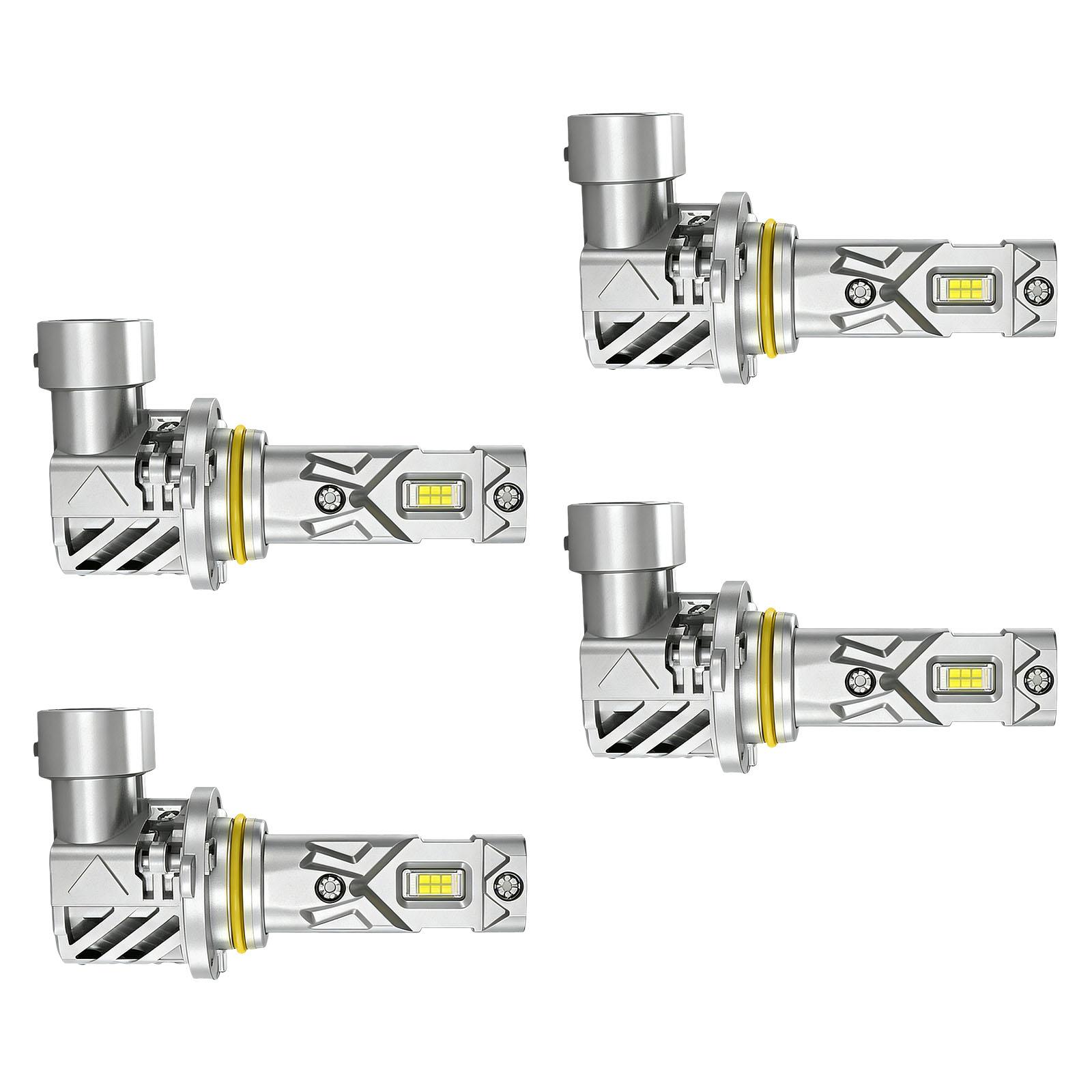 

Pack Of 4 9006 LED Bulbs 6000K Bright Light Energy Efficient Quick Installation Aluminum Construction Headlight Bulbs 1
