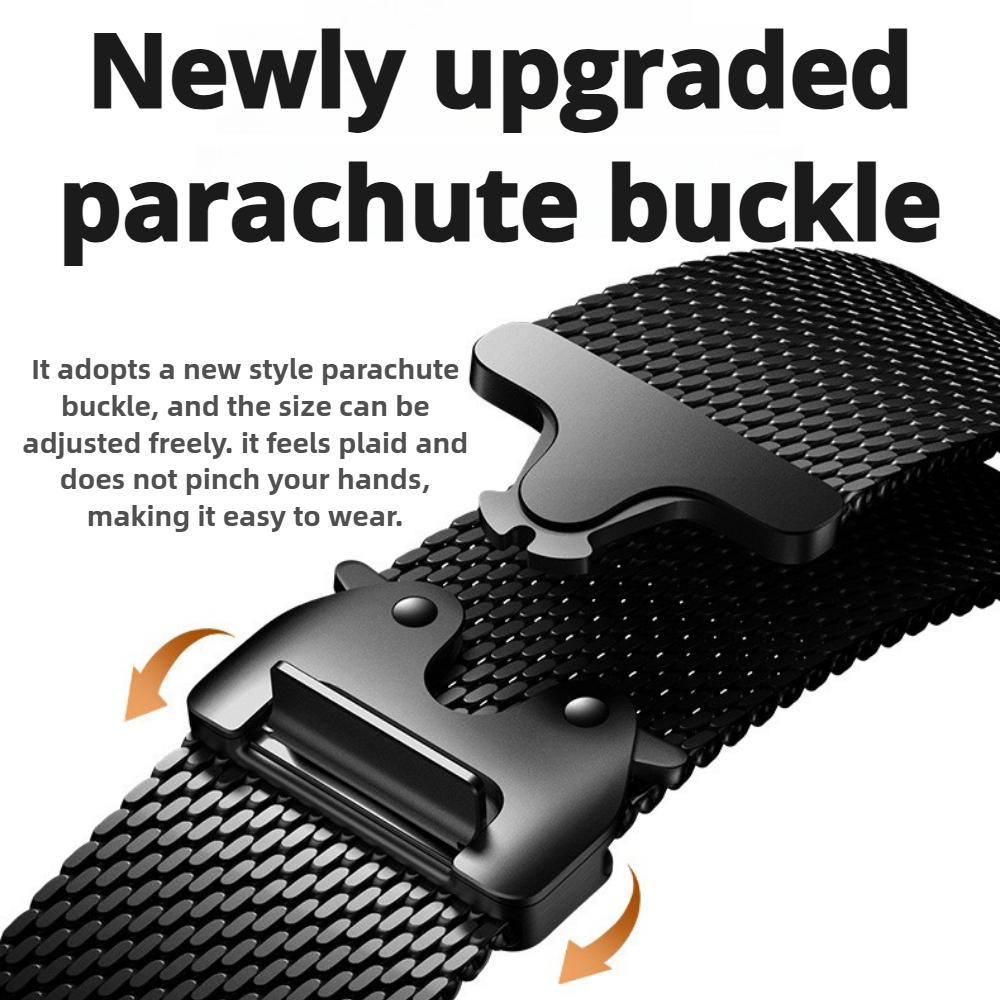 20mm 22mm Titanium Parachute Buckle Strap for Huawei Watch GT5 5Pro GT4 3 2e 46mm Luxury Milanese Bracelet for Samsung Galaxy Watch 7 6 5 4 Metal Band