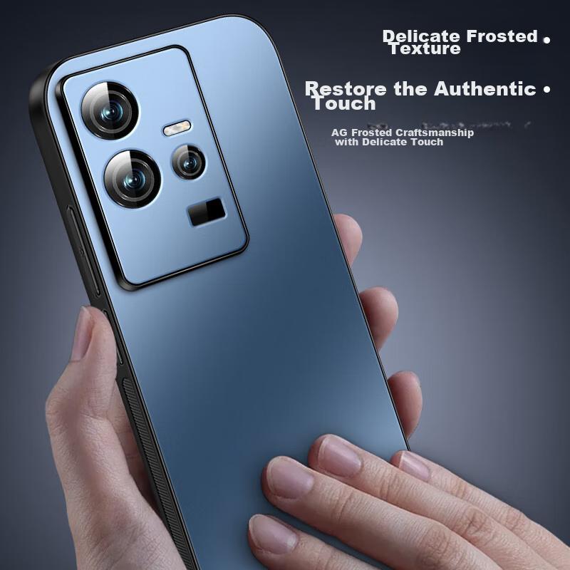 IQOO11 Phone Case, IQOO11S AG Frosted Lens Full Protection, Real Machine Solid Color, Light Luxury, Vivo Anti-Fingerprint, WoAnd, Graphite Black