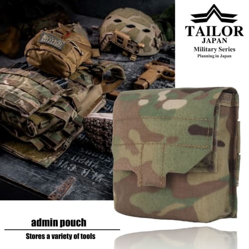 TAILOR JAPAN Admin Pouch, Tactical, Airsoft, Men's, Military, Multifunctional, Outdoor, Camping, Multi-Tool Pouch, 1000D Nylon, MOLLE Compatible (Mult