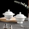 Premium Hotel Restaurant Household Tableware Ceramic Cup Wide Edge High Foot Cup Dessert Cup Stew Cup Covered Soup Cup