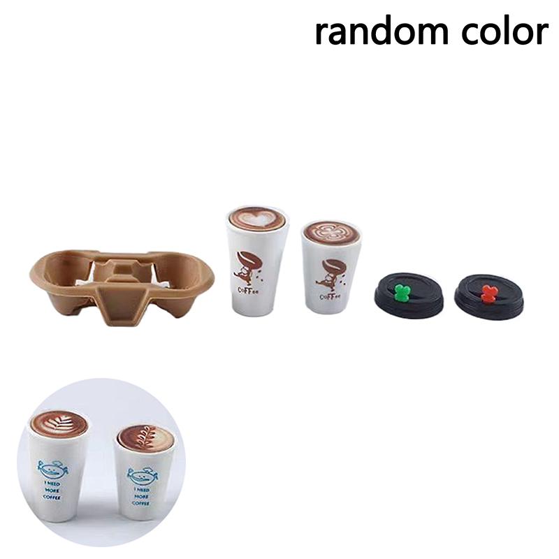 

Милый миниатюрный кукольный домик, чашка для латте, чехол для мини-подноса для напитков, миниатюрная игрушка для еды, модель кофе для кукольных аксессуаров