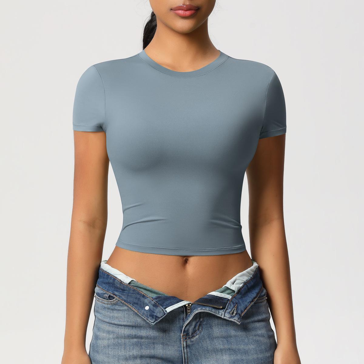 

Quick-Dry Double-Sided Nylon Short Sleeve Pilates & Fitness T-Shirt Large