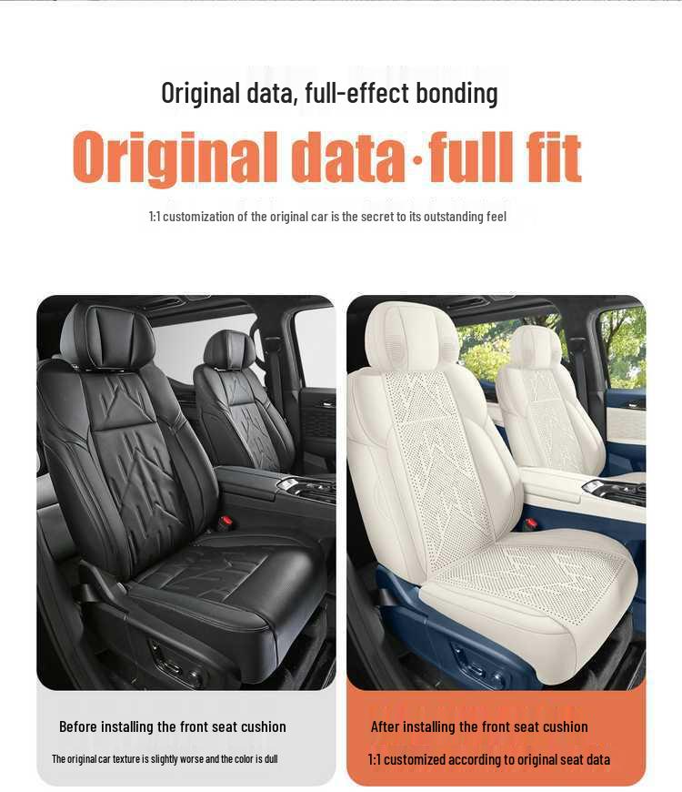 25 JiKe 009 All-Season Suede Car Seat Cushion with Full Coverage Ventilation for Sixth and Seventh Seats
