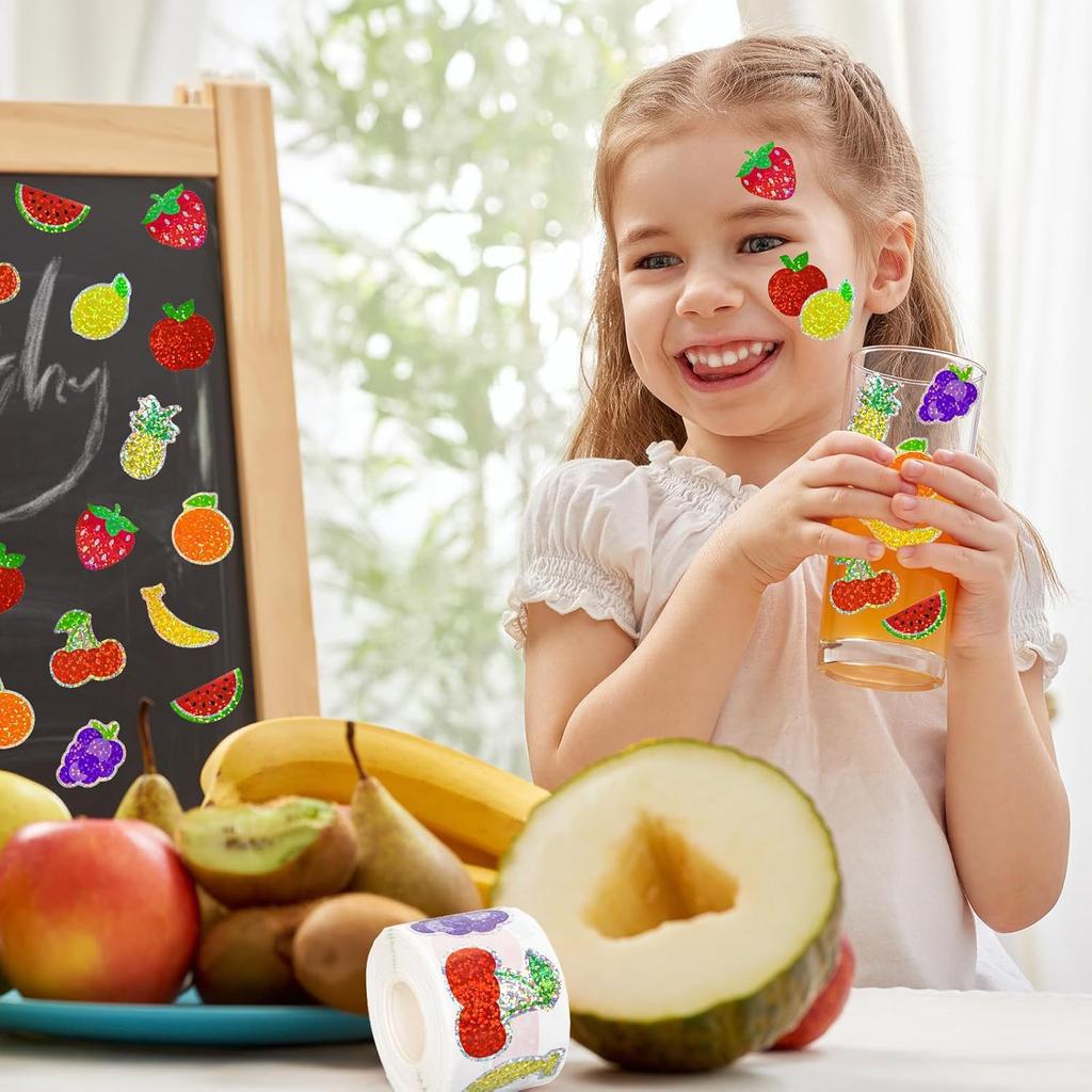 100-500Pcs First-Class Glittering Premium-Quality Colorful Top-Grade Fruits Premium-Quality Stickers High-Standard Stickers Superior-Grade Party
