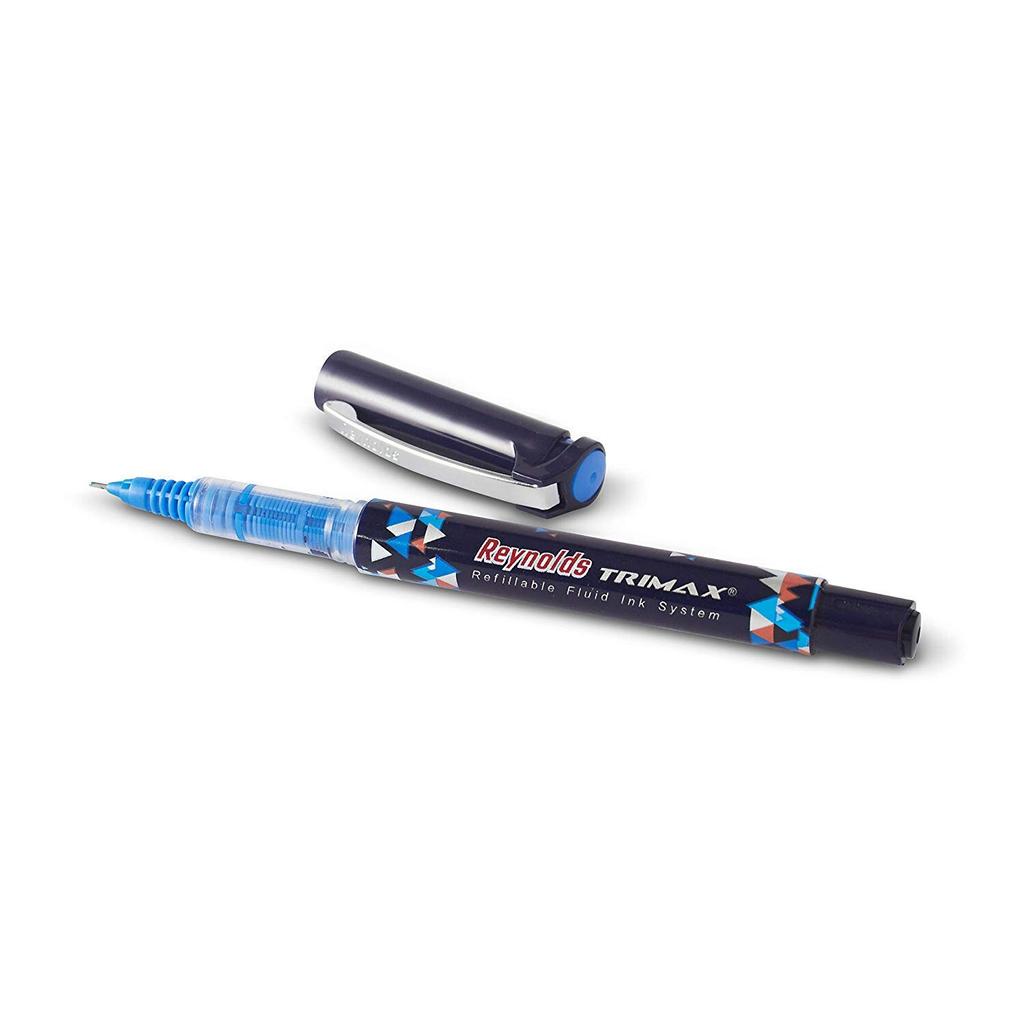 Reynolds Trimax Pen (Blue) Gel Ink Rollerball Pen Click-Off Cap |  V JL156581121570