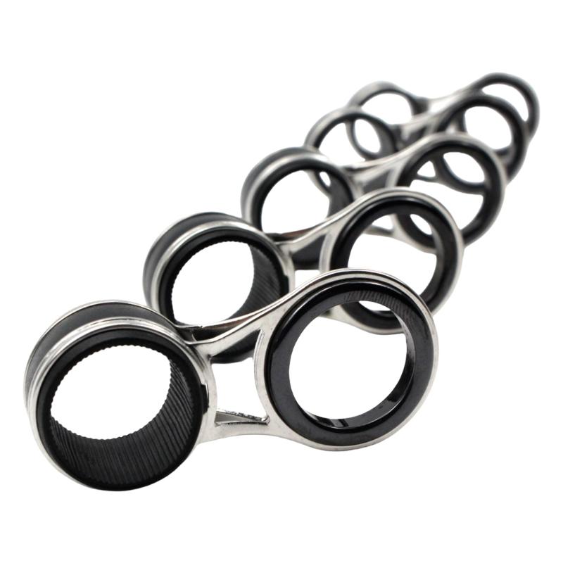 10 sztuk 10 rozmiarów Stal nierdzewna Rama Przelotki do wędzisk Zestaw zamienny Zestawy do naprawy oczek wędzisk z ceramicznymi pierścieniami