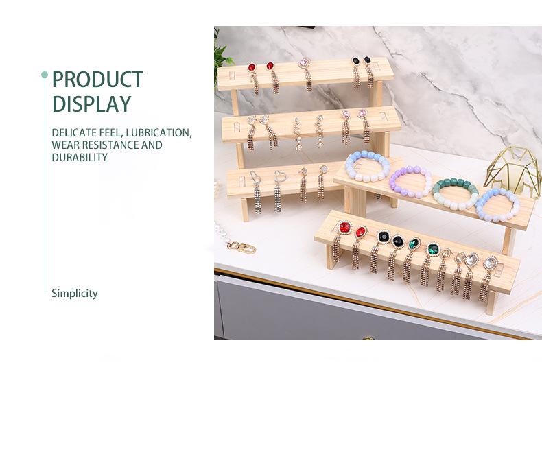 Solid Wood Tiered Bracelet & Hairpin Display Stand