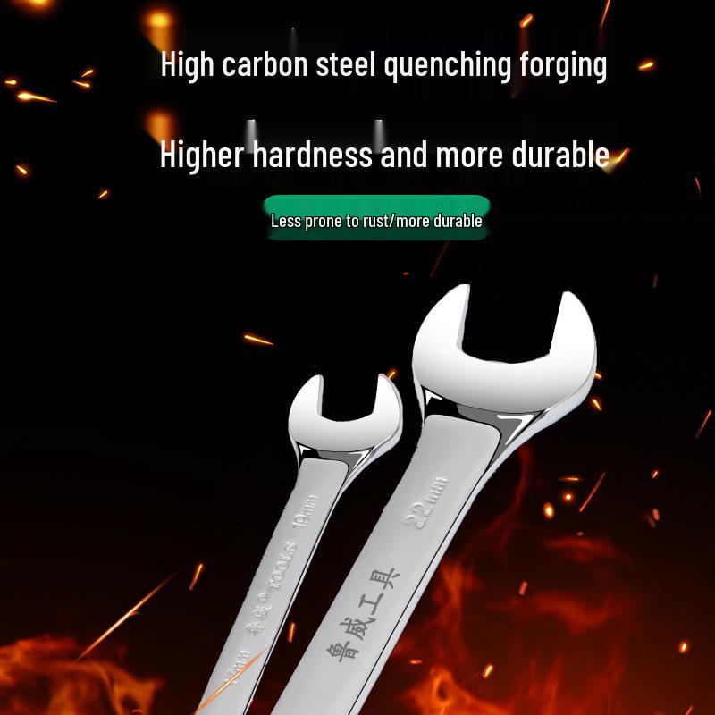 Ruwei Tools Double-Ended Mirror Finish Open-End Wrench, 8-10mm, Multi-Size