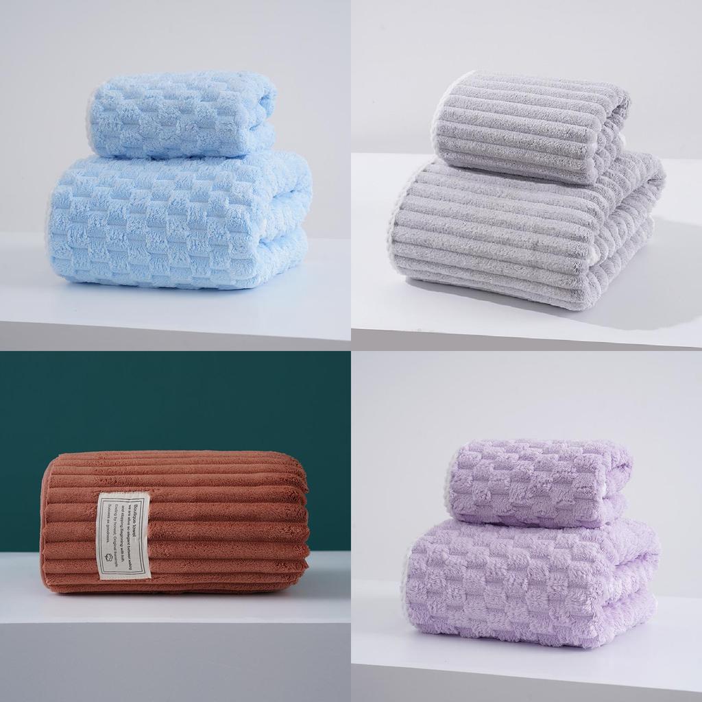 Coral Fleece Bath Towel With Absorbent Softness For Adults And Beach Use