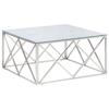 VidaXL Coffee Table Silver Stainless Steel and Tempered Glass 349979