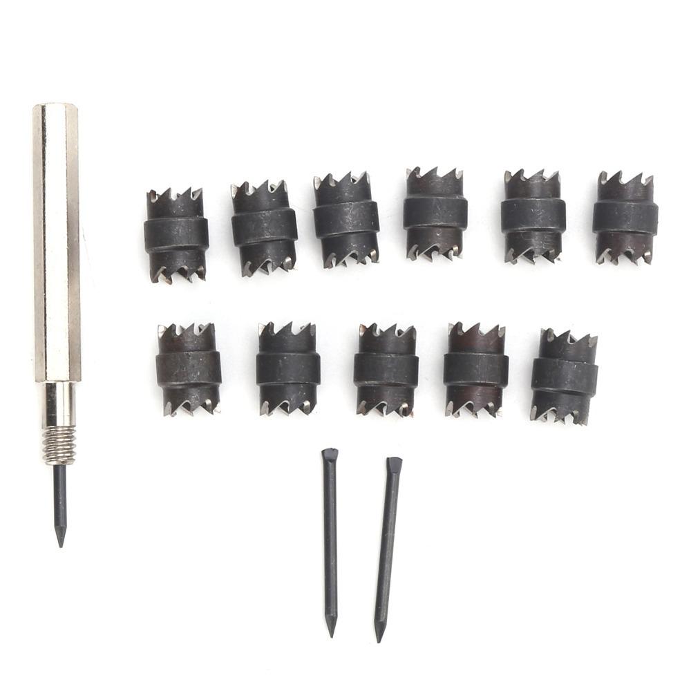 13pcs Double Sided Spot Weld Cutter Set 3/8 Inch Diameter Sheet Metal Hole Cutter For Sheet Metal
