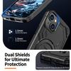 Pro iPhone 14 Magnetický kryt s kroužkem a stojánkem, hybridní kryt telefonu PC + TPU
