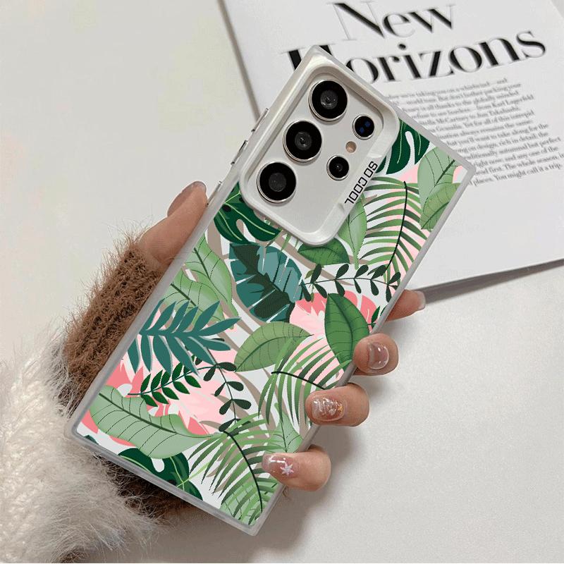 Summer Plants Green Leaf Shockproof Phone Case for Samsung Galaxy S26 Edge S25 Ultra S24 FE S23 Plus S21 Cover Anti Fall Fundas