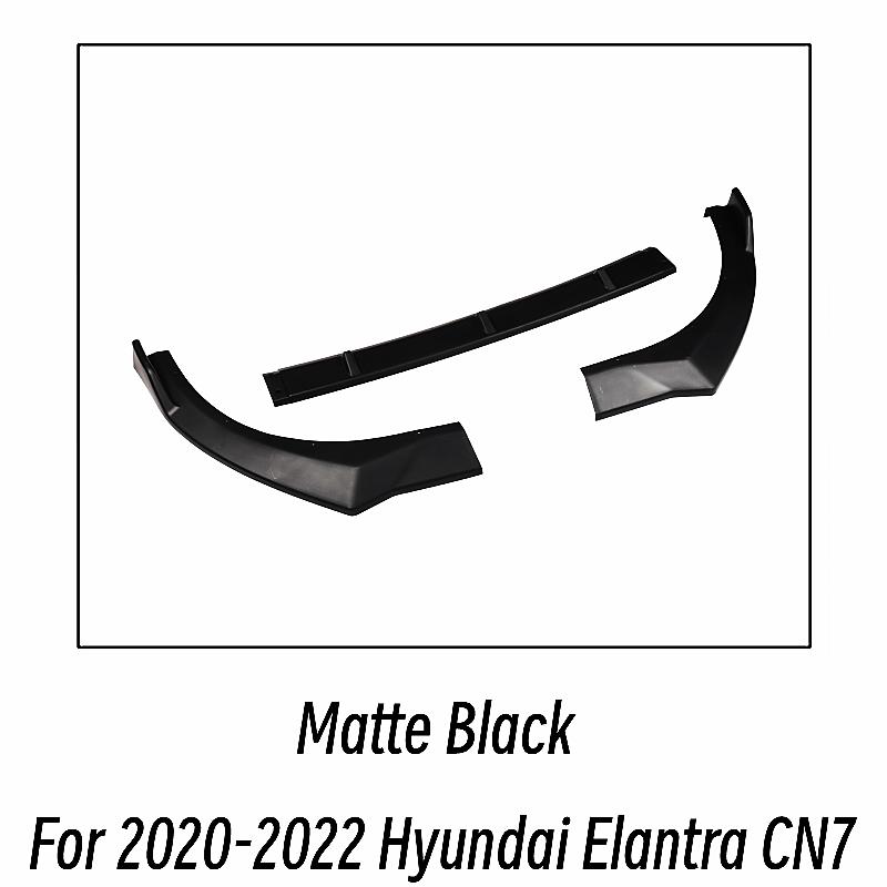 For Hyundai Elantra Avante CN7 2020 2021 2022 BodyKit Car Front Bumper Lip Chin Spoiler Splitter Diffuser Deflector Car Accessor матовый черный