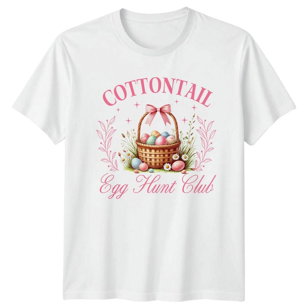 Cottontail Egg Hunt Club Unisexs TShirt Easter Egg Hunting Holiday S