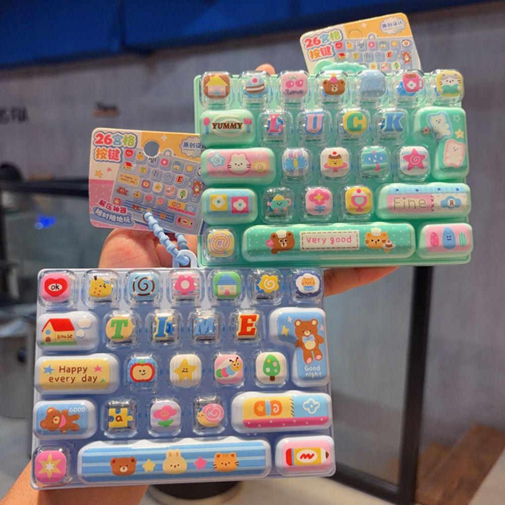 Animals Theme Mechanical Keyboard Pressable Keys Candy Color Keycap Keychain Bookbag Decor