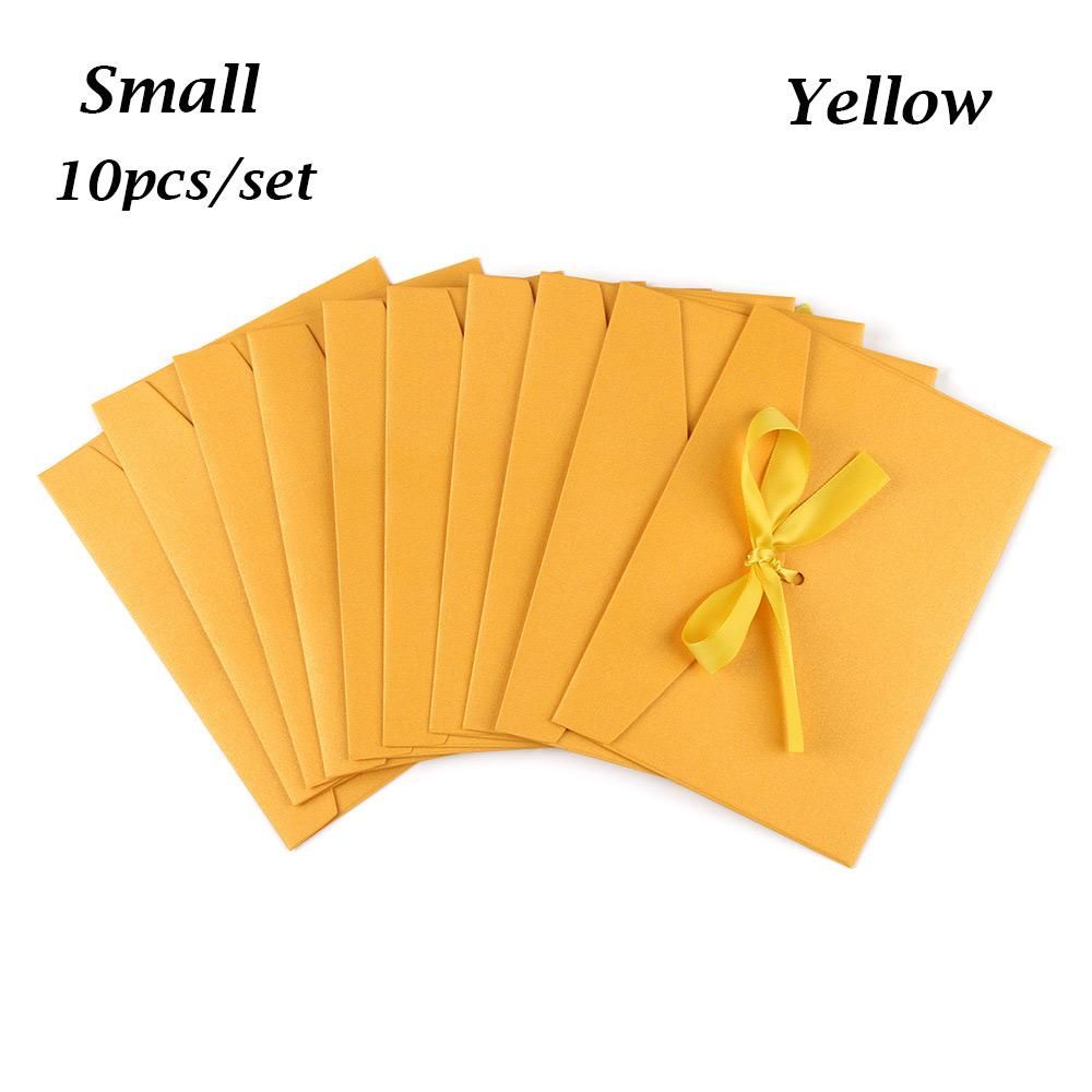 Set Gift Retro Creative Bow Greeting Card Bags Pearlescent Paper Envelop Envelope Ribbon Mailer