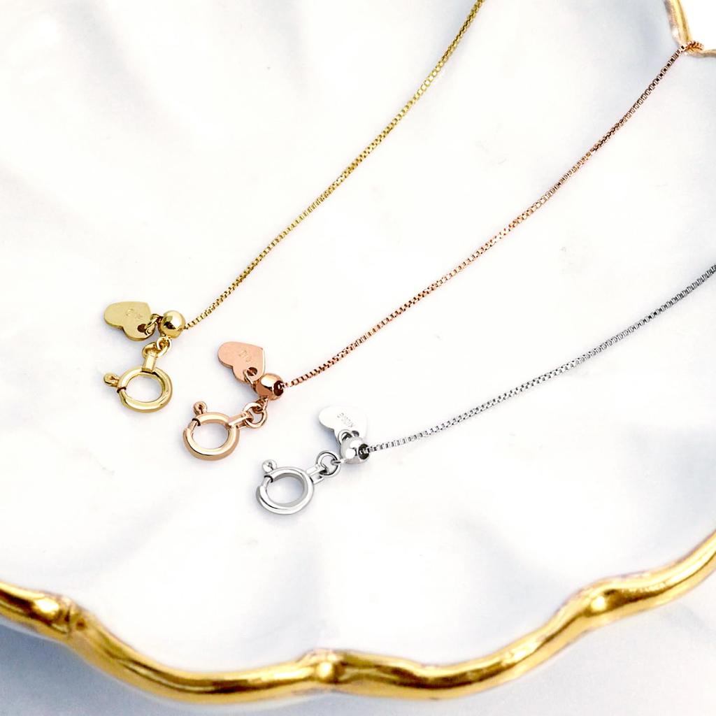 Sears Adjustable 10K Sliding Venetian K10PG Pink Gold Necklace, Gold, Adjuster, Style, 10cm, (saj97-0001-b-pg)