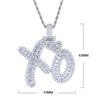 Sofort lieferbar XO Anhänger Halskette Zirkonia besetzt Herren Streetwear Schmuck