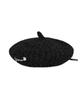 Bajal Safety Pin Knit Beret Black