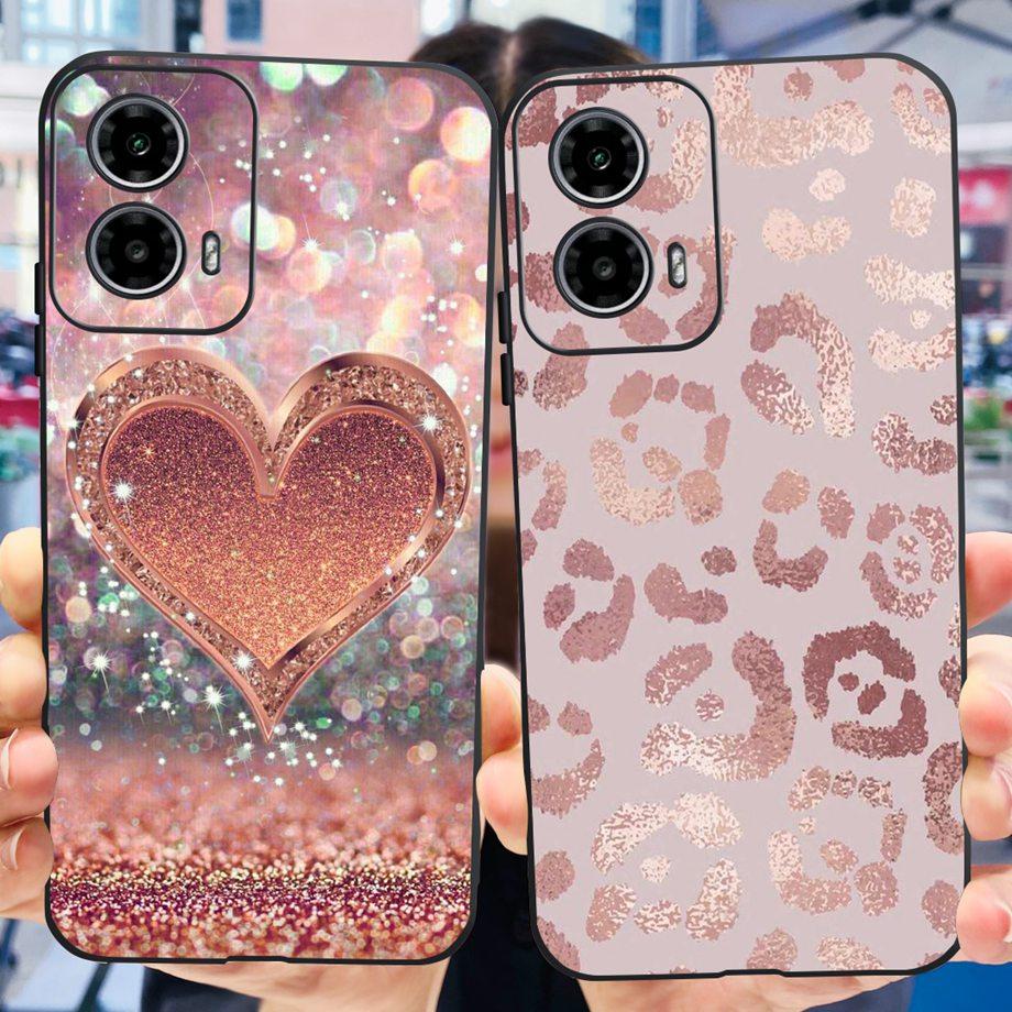 Stoßfeste Hülle für Motorola Moto G34 G24 Power Hülle Flüssigsilikon Schwarz Coque für Moto G34 MotoG24 Motorola G24 Power Fundas