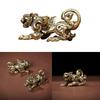 Chinese Mythical Brass Kylin Statue Miniature Solid Cast Ancient God Figure Desktop Ornament Study Room Decoration Gift