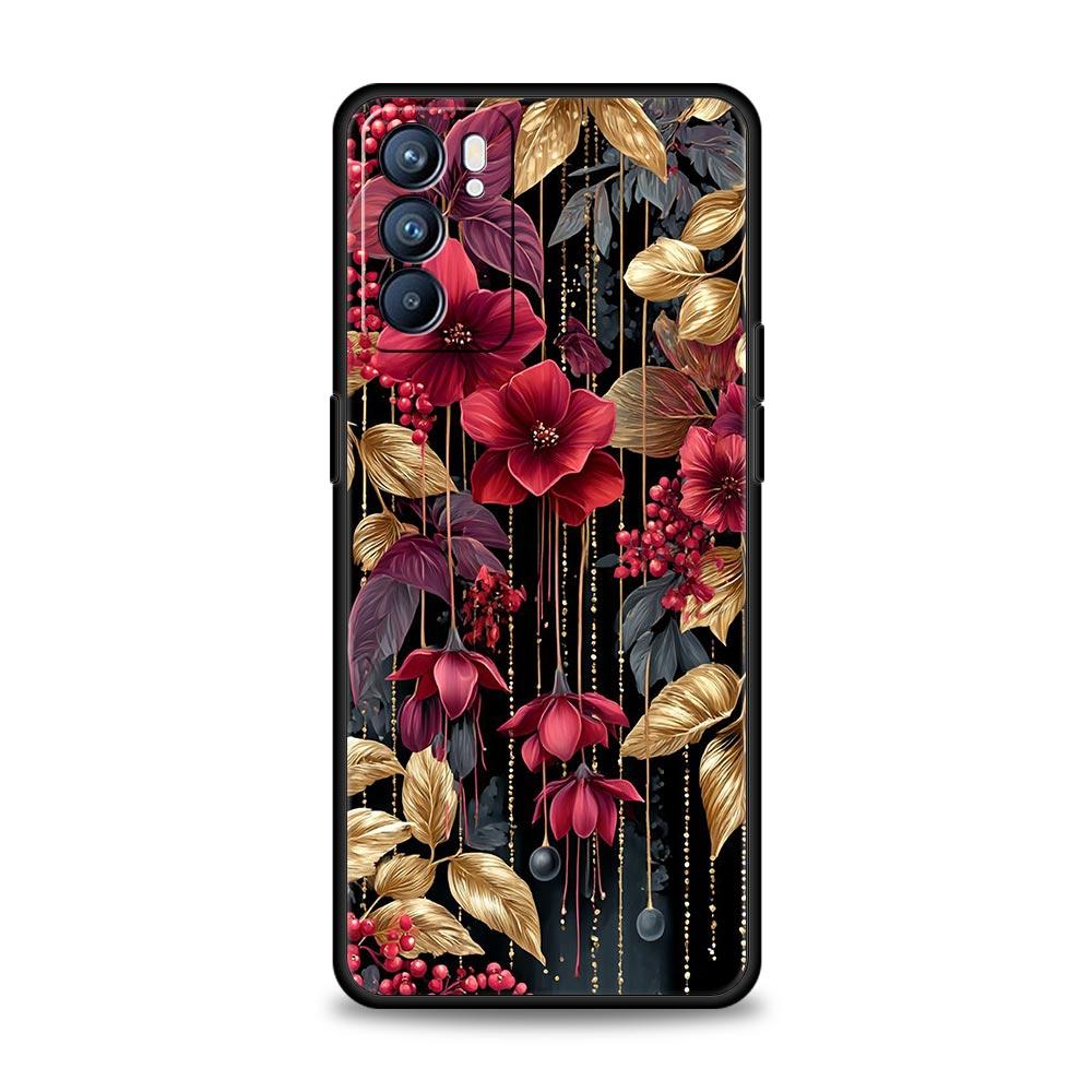Oil Painting Flowers Pattern Design Phone Case For Oppo A17 A31 A54 A57 A78 A79 A98 Find X5 X6 Reno 8 10 11 12 13 F Pro Soft TPU